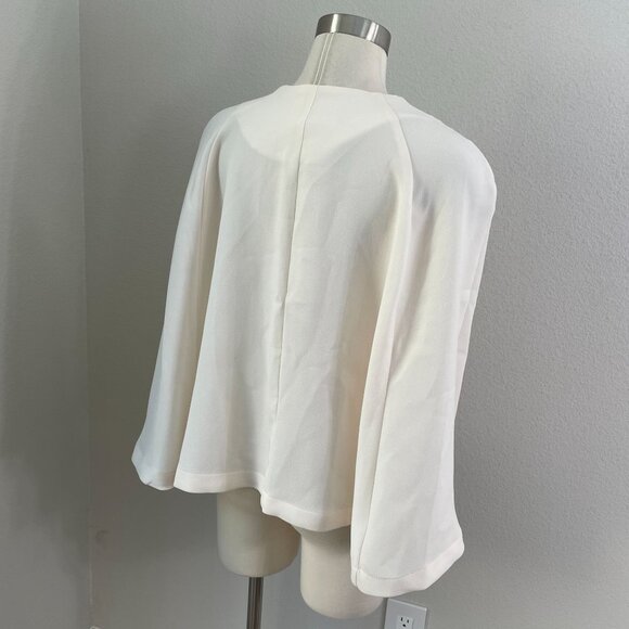 NEW BCBGGeneration Womens Large Whisper Ivory Cape Blazer Jacket Shrug - Picture 6 of 12